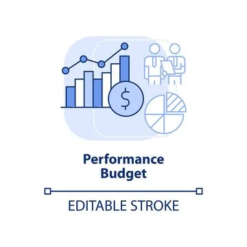 Performance budget light blue concept icon Stock Illustration