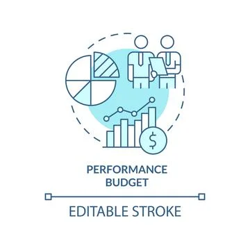 Performance budget turquoise concept icon Stock Illustration