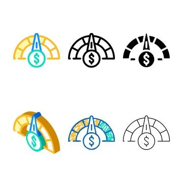 Performance business intelligence color minimal icon vector Stock Illustration