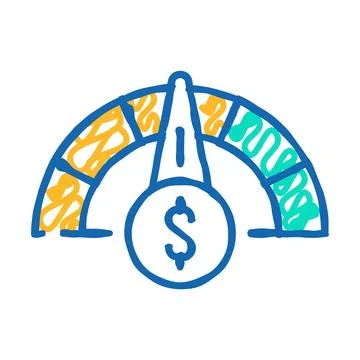 Performance business intelligence icon doodle illustration イラスト素材