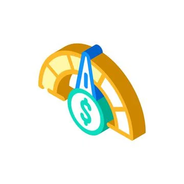 Performance business intelligence isometric icon vector illustration Illustrazione stock