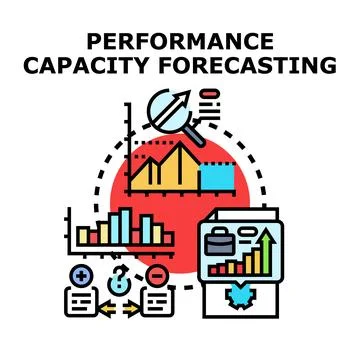Performance capacity forecasting business analytics and planning Stock Illustration