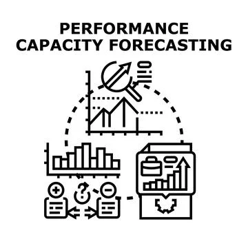 Performance capacity forecasting business analytics and planning Stock Illustration