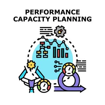 Performance capacity planning for business infrastructure analysis Stock Illustration