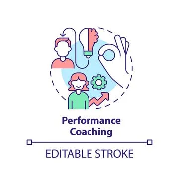 Performance coaching concept icon Stock Illustration