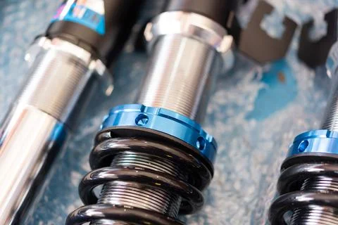 Performance Coilover Suspension Detail 스톡 사진