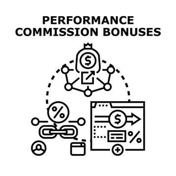 Performance commission bonuses program with financial rewards 库存插图