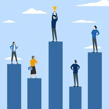 Performance comparison chart between company or employee profit Stock Illustration