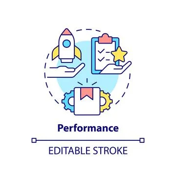 Performance concept icon Stock Illustration