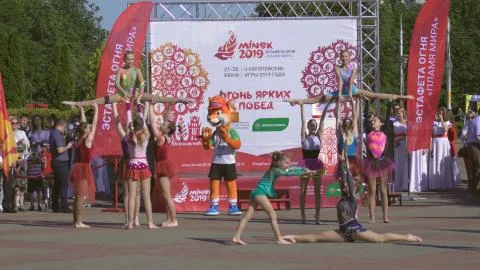 Performance of dance and groups during Opening Ceremony of Flame Of Peace Foto stock