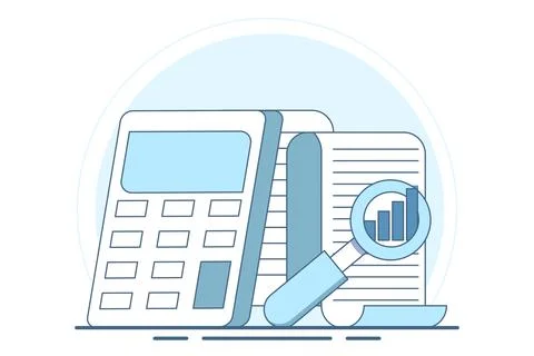 Performance data analysis concepts, investment reports, marketing studies. イラスト素材