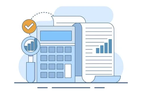 Performance data analysis concepts, investment reports, marketing studies. Illustrazione stock