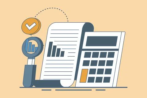 Performance data analysis concepts, investment reports, marketing studies. イラスト素材