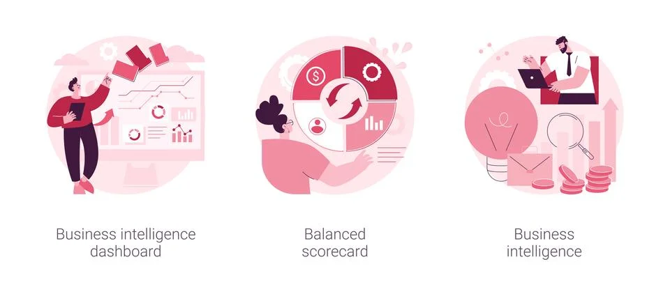 Performance data visualization abstract concept vector illustrations. Stock Illustration