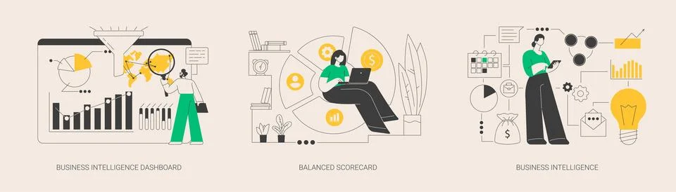 Performance data visualization abstract concept vector illustrations. Stock Illustration