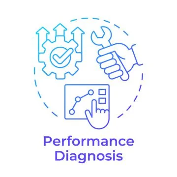 Performance diagnosis blue gradient concept icon 스톡 일러스트