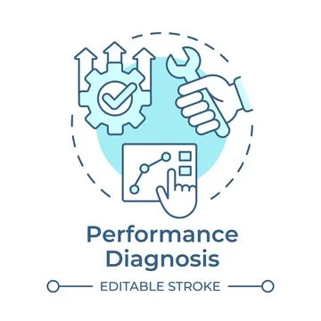 Performance diagnosis soft blue concept icon Stock Illustration