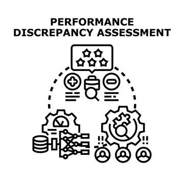 Performance discrepancy assessment concept illustration Stock Illustration