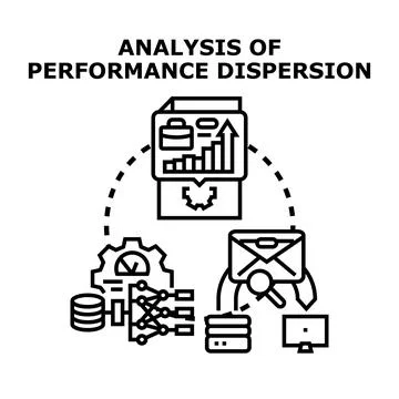 Performance dispersion analysis concept illustration Stock Illustration