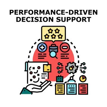 Performance driven decision support system concept Stock Illustration