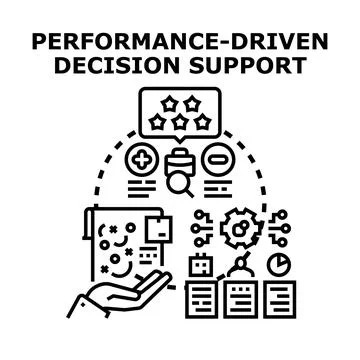 Performance driven decision support system concept 스톡 일러스트