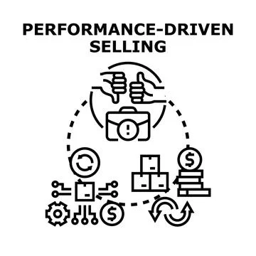 Performance driven selling strategy for business success 库存插图