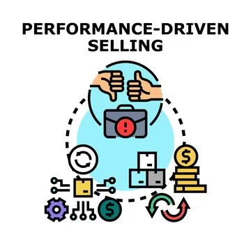 Performance driven selling strategy for business success 库存插图
