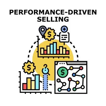 Performance driven selling strategy developing business success 库存插图