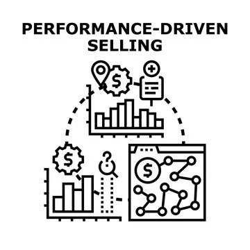 Performance driven selling strategy developing business success 스톡 일러스트