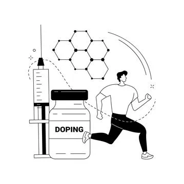 Performance drugs abstract concept vector illustration. Illustrazione stock