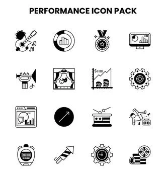 Performance DuoTone Graphics Icons Pack Illustration