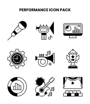 Performance DuoTone Graphics Icons Pack 库存插图