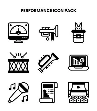 Performance DuoTone Vector Icons Pack 스톡 일러스트