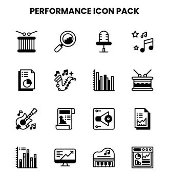 Performance DuoTone Vector Icons Pack Stock Illustration