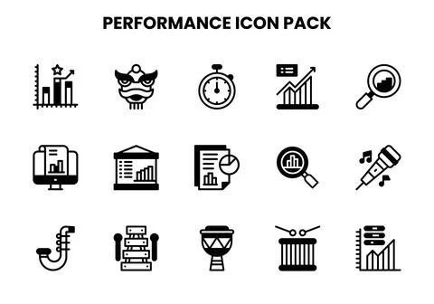 Performance DuoTone Vector Icons Pack Stock-Illustration