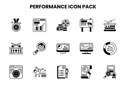 Performance DuoTone Vector Icons Pack Stock-Illustration