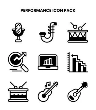 Performance DuoTone Vector Icons Pack Stock Illustration