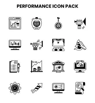 Performance DuoTone Vector Icons Pack Иллюстрация