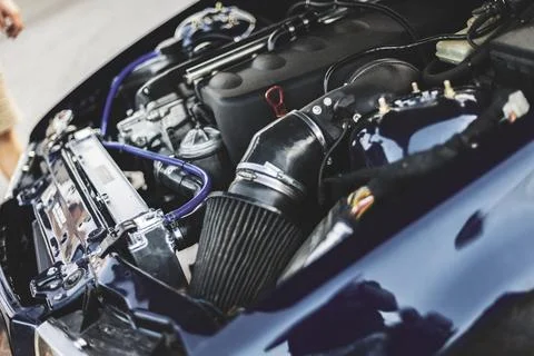 Performance Engine Bay Close-Up Foto stock