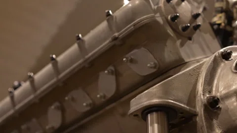 Performance of engine with its distinct twelve-cylinder design in a V Stock Footage 344655973