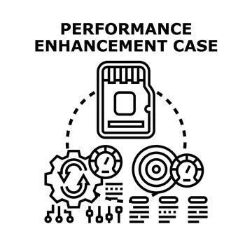 Performance enhancement case for data optimization and improvement Stock Illustration