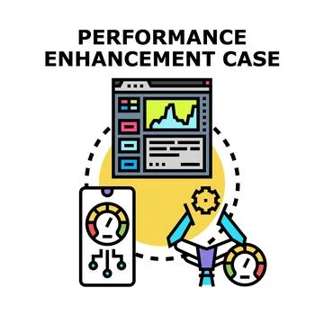 Performance enhancement case improving digital and mechanical systems Stock Illustration