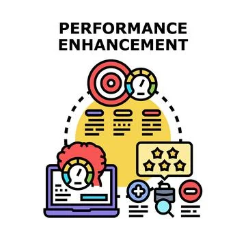 Performance enhancement concept with data analysis and optimization Stock Illustration