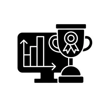 Performance evaluation black glyph icon Stock Illustration