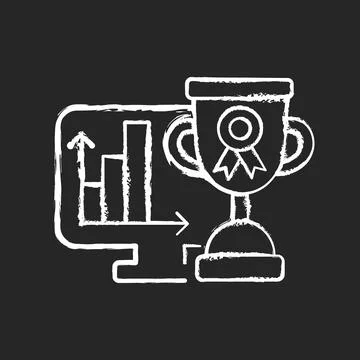 Performance evaluation chalk white icon on dark background Stock Illustration