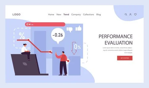 Performance Evaluation concept. Flat vector illustration Stock Illustration