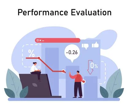 Performance Evaluation concept. Flat vector illustration Illustrazione stock