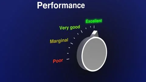 Performance evaluation radial knob Illustrazione stock