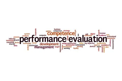 Performance evaluation word cloud concept Illustrazione stock