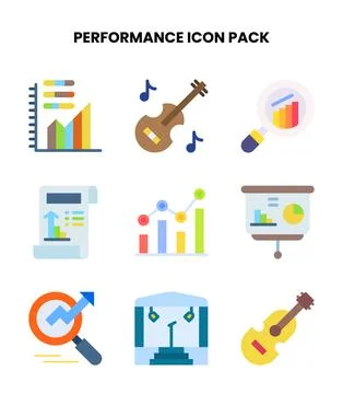 Performance Flat Bundle Icons Pack Иллюстрация